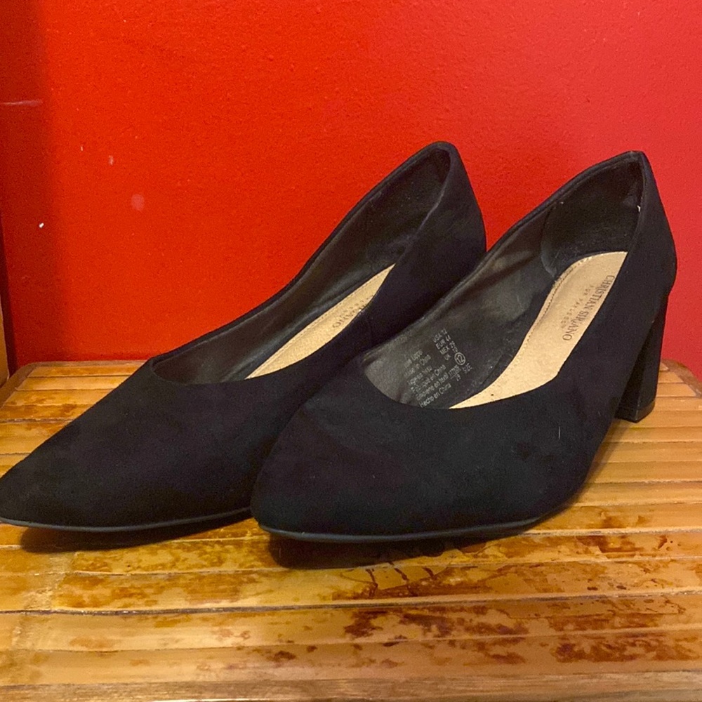 Black block heels